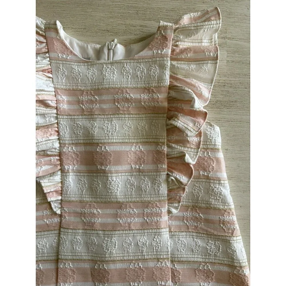 girl dress size 5 Pippa & Julie NWOT Pink White And Gold Embossed Detail…​